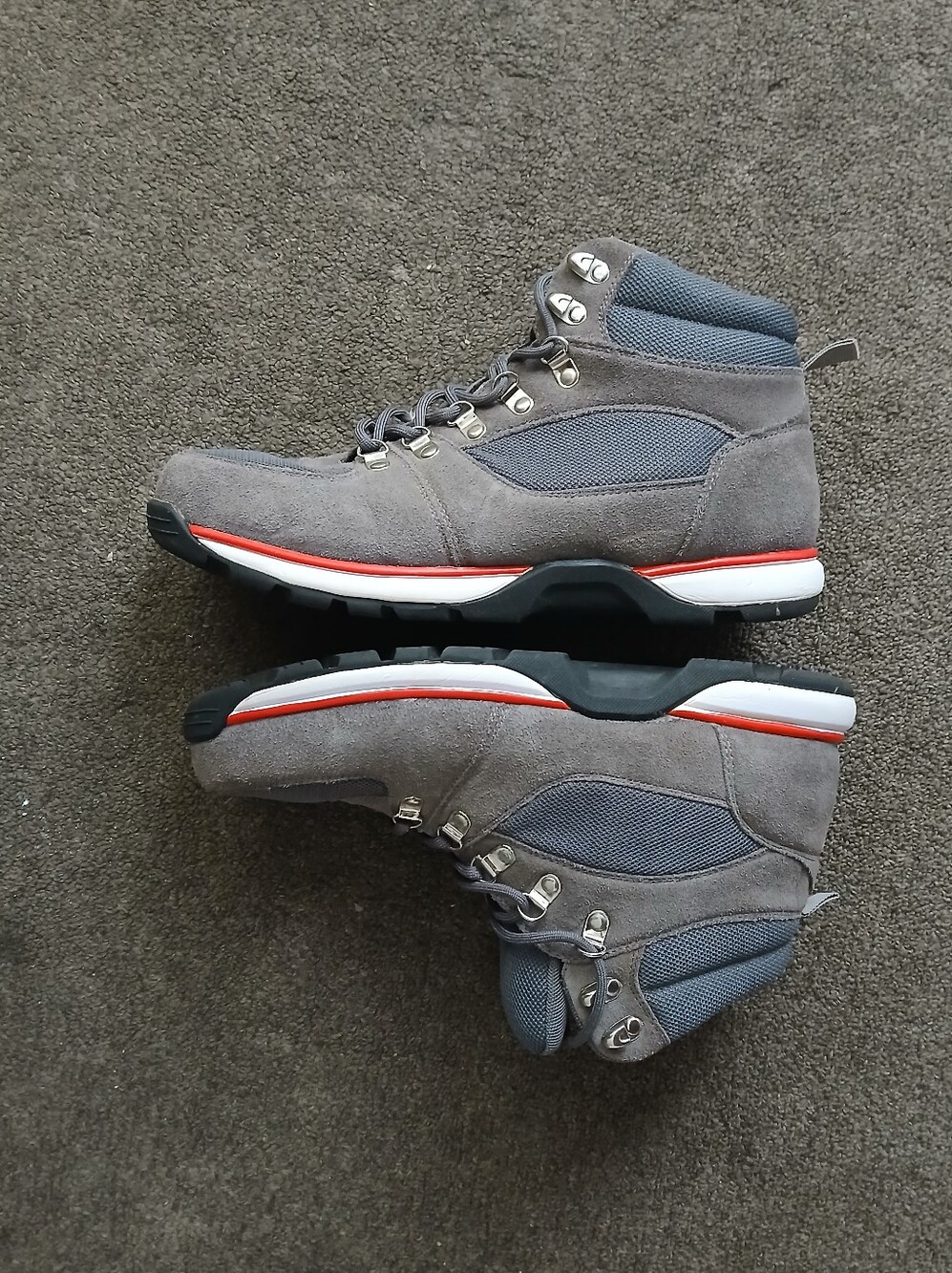 Target Men's Gray Hiking Boots with Red Accent Size 10.5